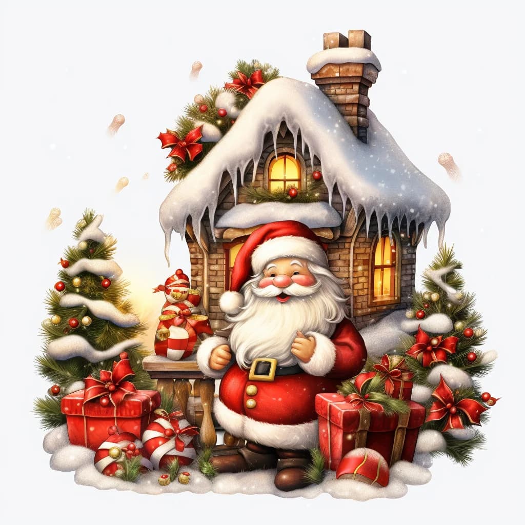 Sitting Santa Claus Illustration clip art