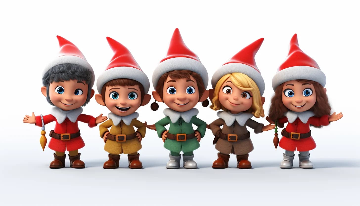Smiling Christmas Elves Clipart clip art