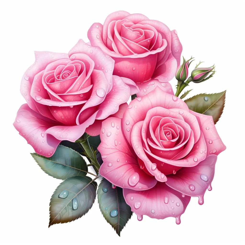 Pink Rose Flower Clipart clip art