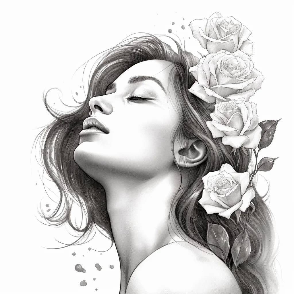 White Rose In Hair Flower Clipart clip art