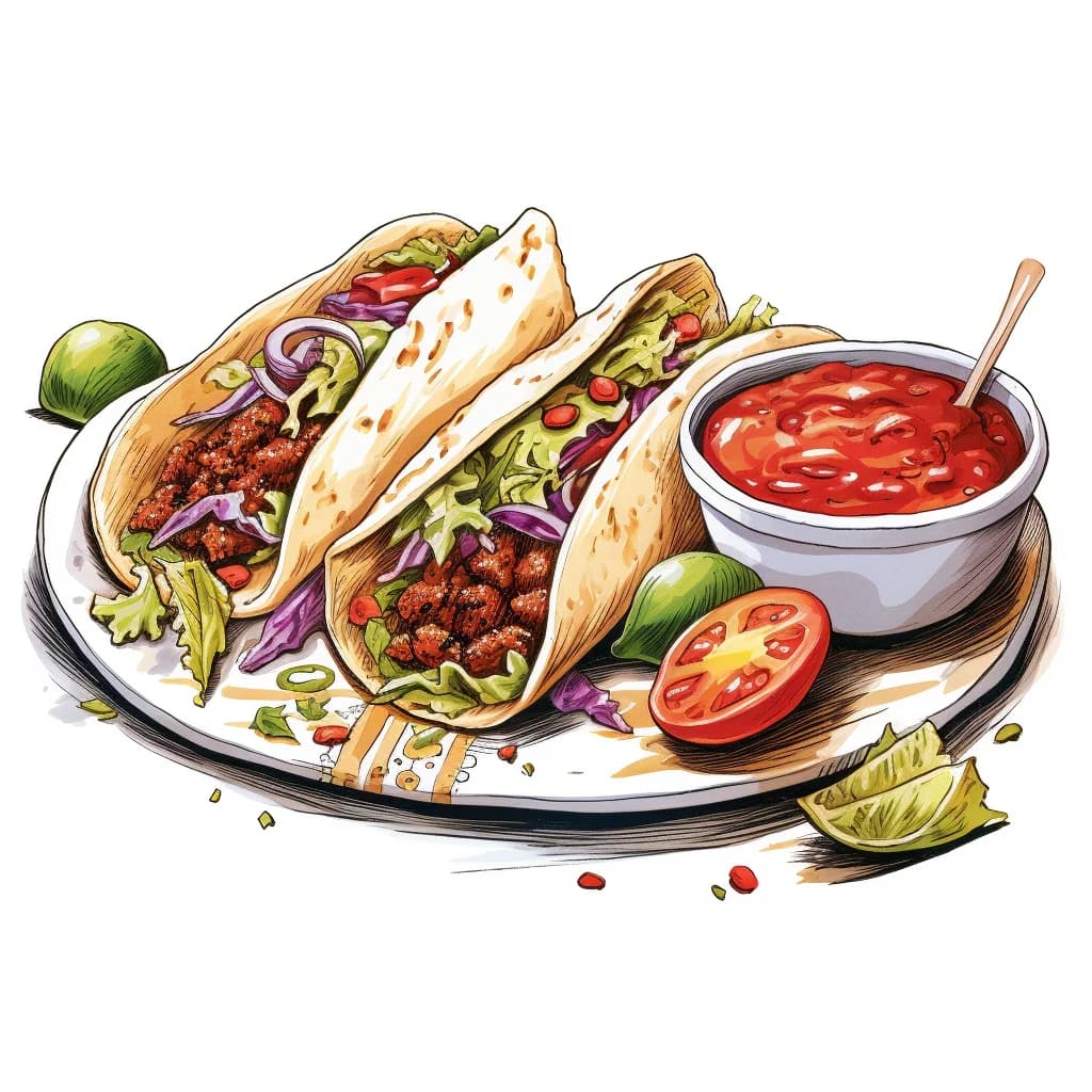 Mexican Food Illustration clip art