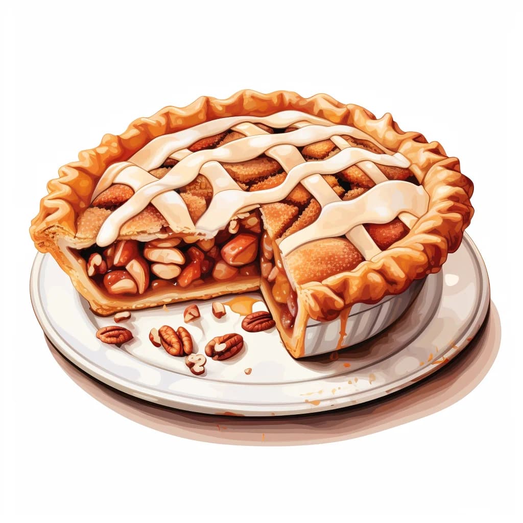 Pecan Pie Illustration clip art