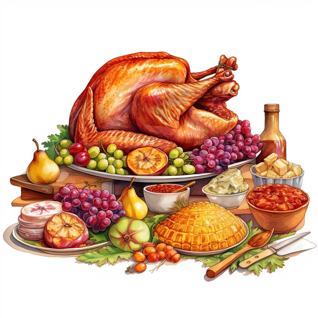 Thanksgiving Dinner Illustration clip art
